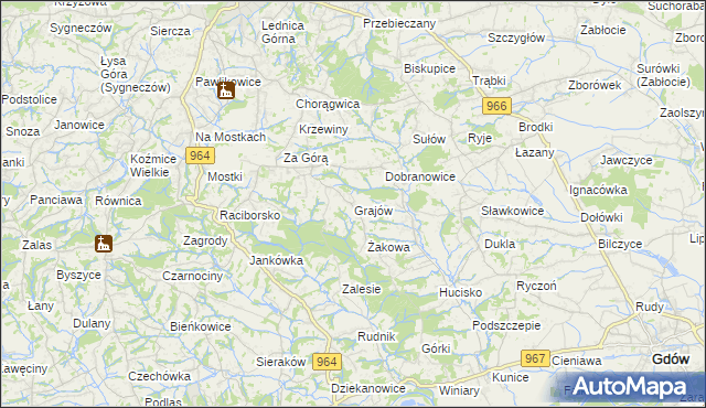 mapa Grajów, Grajów na mapie Targeo