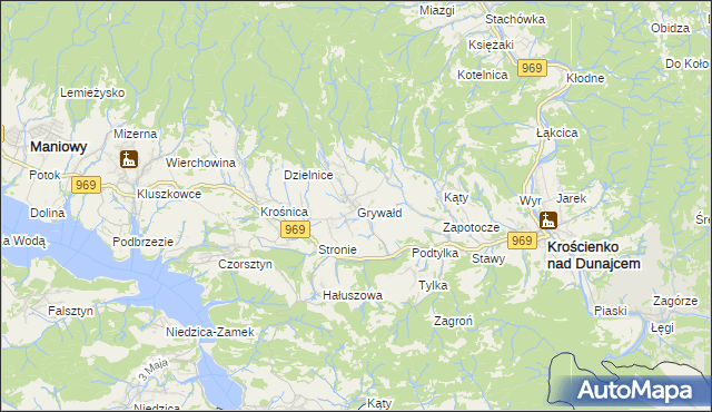 mapa Grywałd, Grywałd na mapie Targeo