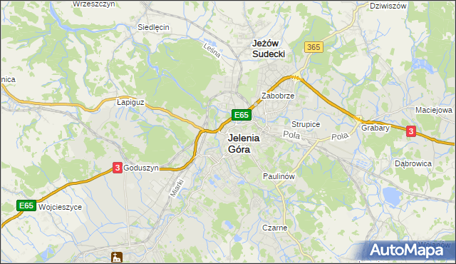 mapa Jelenia Góra, Jelenia Góra na mapie Targeo