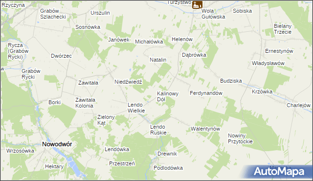 mapa Kalinowy Dół, Kalinowy Dół na mapie Targeo