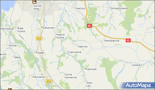 mapa Kępnica, Kępnica na mapie Targeo
