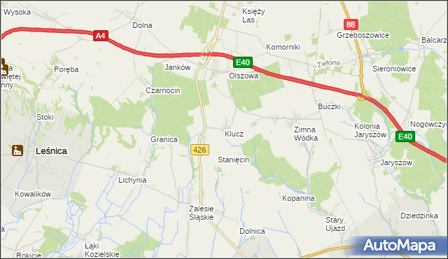 mapa Klucz gmina Ujazd, Klucz gmina Ujazd na mapie Targeo