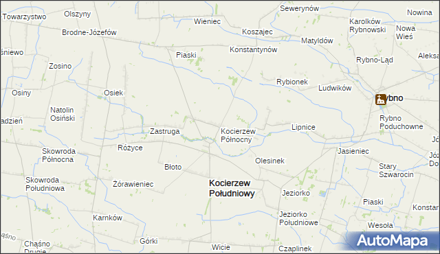mapa Kocierzew Północny, Kocierzew Północny na mapie Targeo