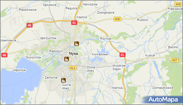 mapa Konradowa, Konradowa na mapie Targeo