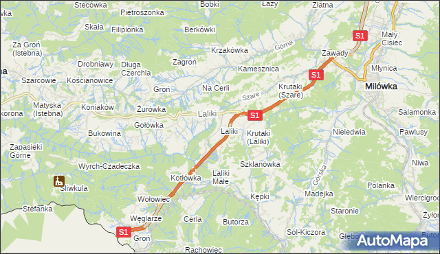 mapa Laliki, Laliki na mapie Targeo