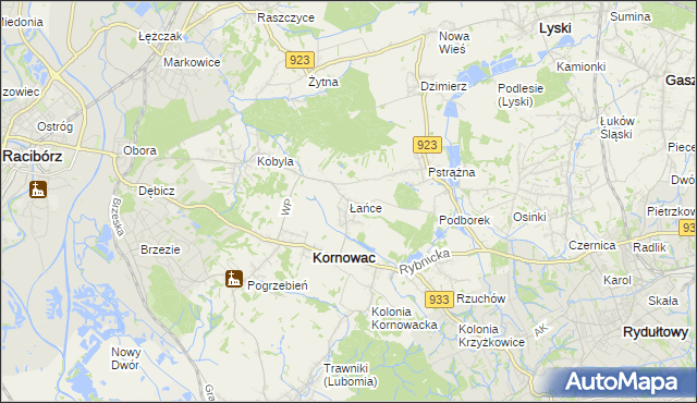 mapa Łańce, Łańce na mapie Targeo