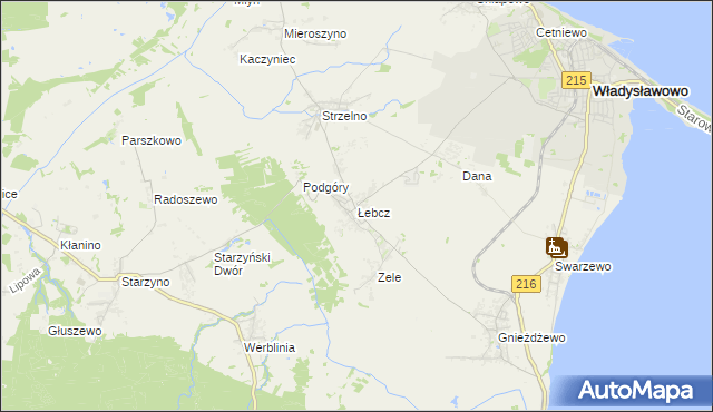 mapa Łebcz, Łebcz na mapie Targeo