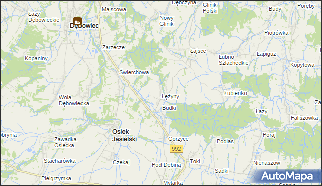 mapa Łężyny, Łężyny na mapie Targeo