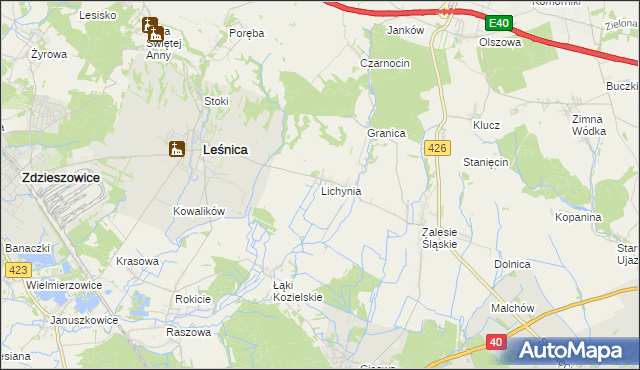mapa Lichynia, Lichynia na mapie Targeo