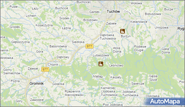 mapa Lubaszowa, Lubaszowa na mapie Targeo