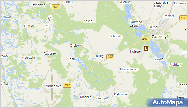 mapa Luciny, Luciny na mapie Targeo