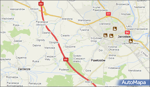 mapa Maleniska gmina Pawłosiów, Maleniska gmina Pawłosiów na mapie Targeo