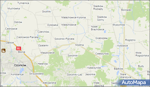 mapa Modlna, Modlna na mapie Targeo
