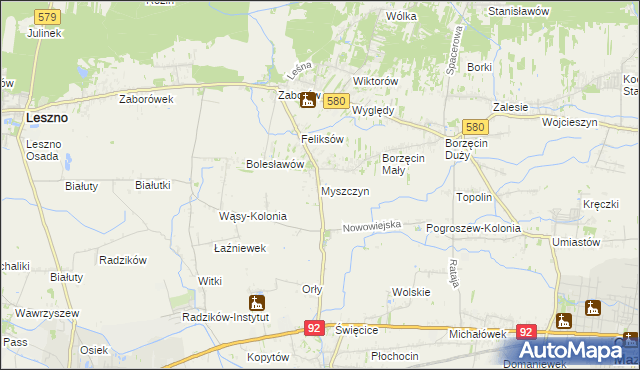 mapa Myszczyn, Myszczyn na mapie Targeo