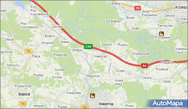 mapa Nieporaz, Nieporaz na mapie Targeo