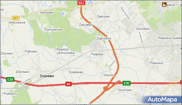 mapa Palędzie, Palędzie na mapie Targeo