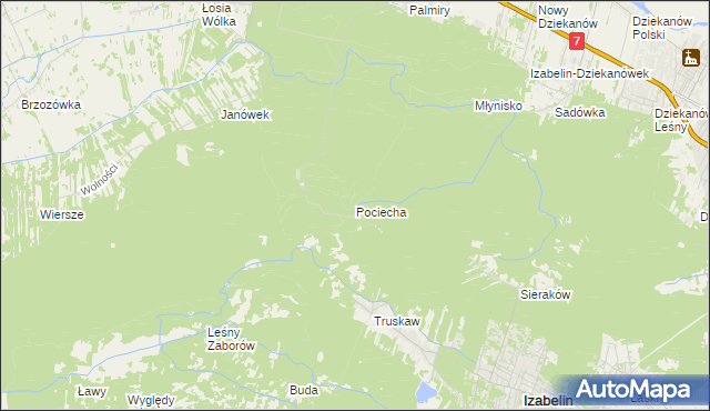 mapa Pociecha gmina Czosnów, Pociecha gmina Czosnów na mapie Targeo