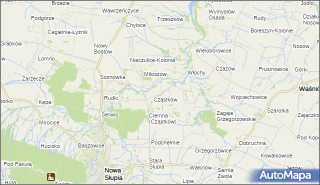 mapa Pokrzywianka gmina Nowa Słupia, Pokrzywianka gmina Nowa Słupia na mapie Targeo