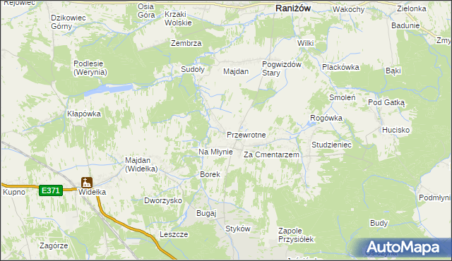 mapa Przewrotne, Przewrotne na mapie Targeo