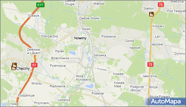 mapa Sitkówka, Sitkówka na mapie Targeo