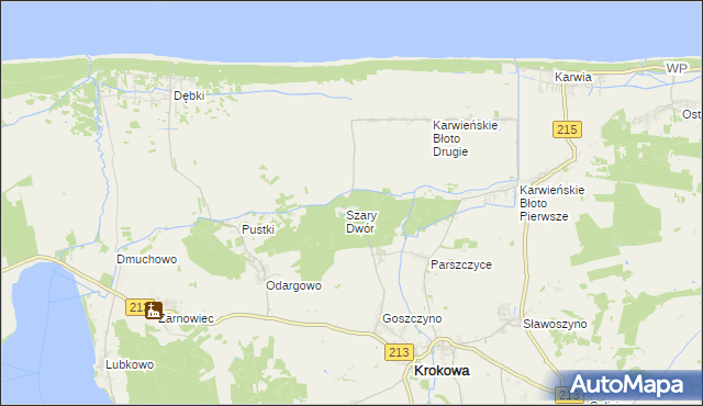 mapa Szary Dwór, Szary Dwór na mapie Targeo