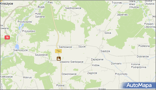 mapa Szyce gmina Pilica, Szyce gmina Pilica na mapie Targeo