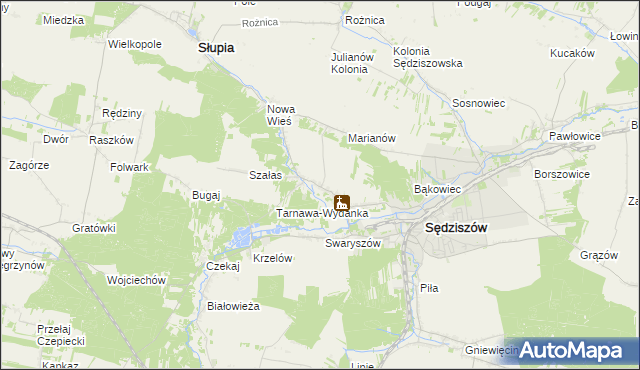 mapa Tarnawa gmina Sędziszów, Tarnawa gmina Sędziszów na mapie Targeo