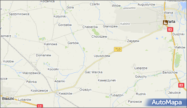 mapa Upuszczew, Upuszczew na mapie Targeo