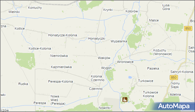 mapa Wakijów, Wakijów na mapie Targeo