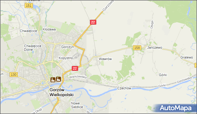 mapa Wawrów, Wawrów na mapie Targeo