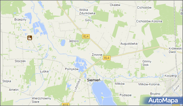mapa Żminne, Żminne na mapie Targeo