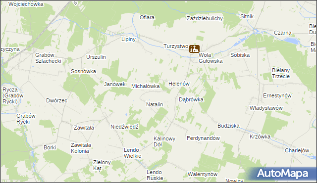 mapa Żurawiec gmina Adamów, Żurawiec gmina Adamów na mapie Targeo