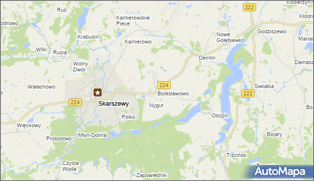mapa Bolesławowo gmina Skarszewy, Bolesławowo gmina Skarszewy na mapie Targeo