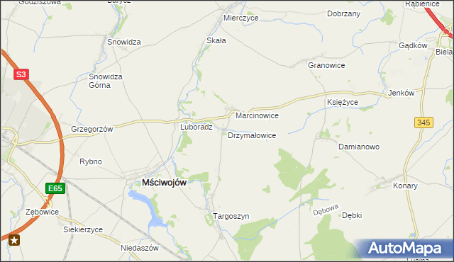 mapa Drzymałowice, Drzymałowice na mapie Targeo