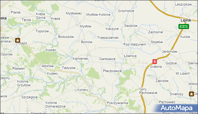 mapa Garbowice, Garbowice na mapie Targeo