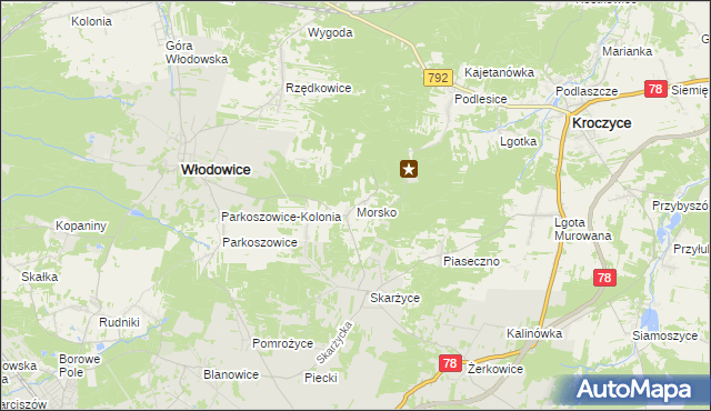 mapa Morsko gmina Włodowice, Morsko gmina Włodowice na mapie Targeo