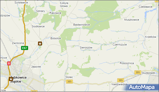 mapa Sieroszów, Sieroszów na mapie Targeo