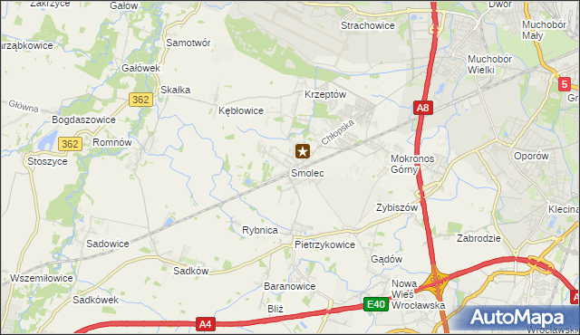 mapa Smolec, Smolec na mapie Targeo