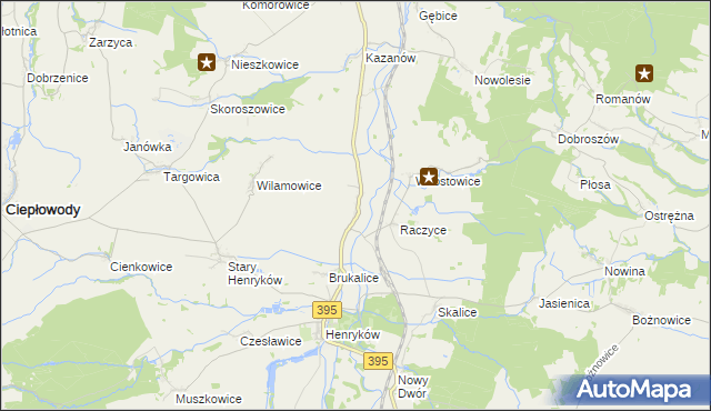 mapa Wadochowice, Wadochowice na mapie Targeo