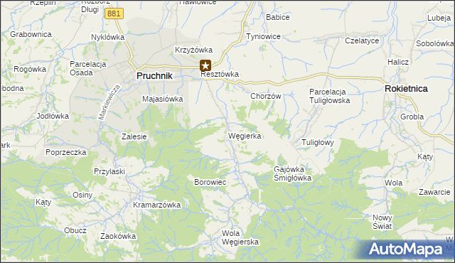 mapa Węgierka, Węgierka na mapie Targeo
