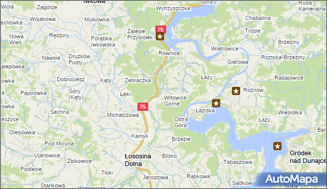mapa Witowice Górne, Witowice Górne na mapie Targeo