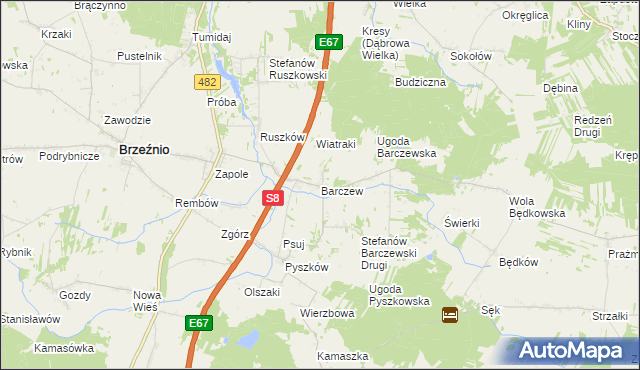 mapa Barczew, Barczew na mapie Targeo
