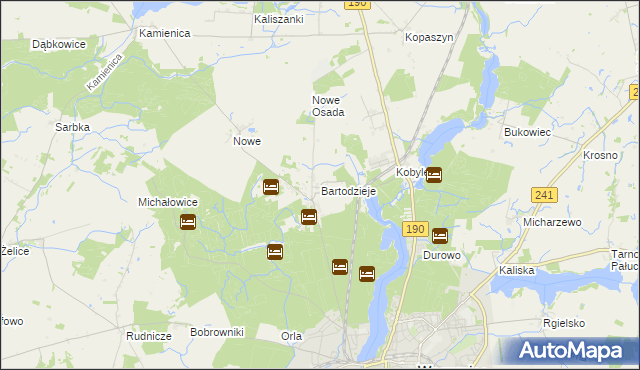 mapa Bartodzieje gmina Wągrowiec, Bartodzieje gmina Wągrowiec na mapie Targeo