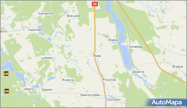 mapa Biała gmina Biały Bór, Biała gmina Biały Bór na mapie Targeo