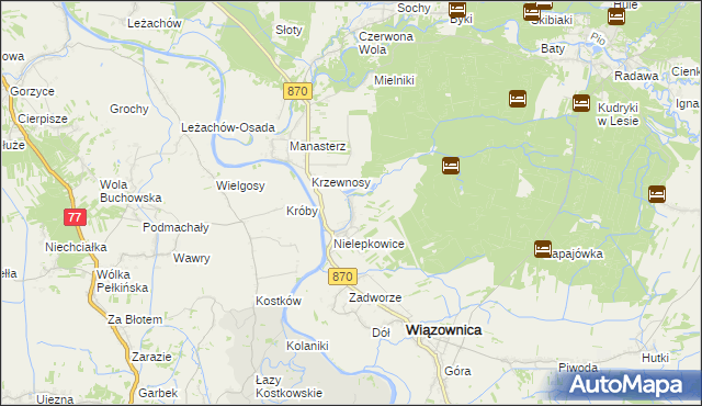 mapa Biała Góra gmina Wiązownica, Biała Góra gmina Wiązownica na mapie Targeo