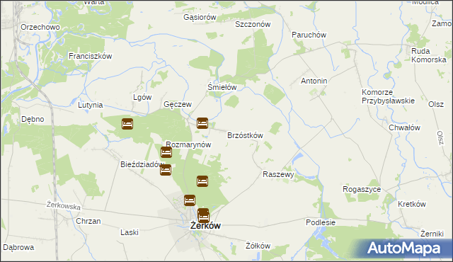 mapa Brzóstków, Brzóstków na mapie Targeo