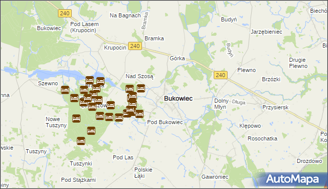 mapa Bukowiec powiat świecki, Bukowiec powiat świecki na mapie Targeo