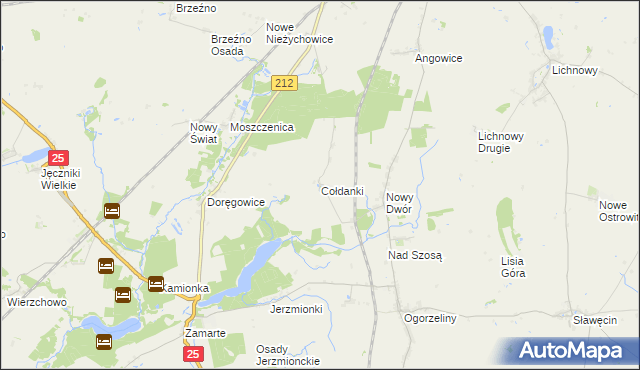 mapa Cołdanki, Cołdanki na mapie Targeo
