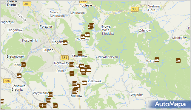 mapa Czerwieńczyce, Czerwieńczyce na mapie Targeo