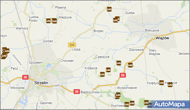 mapa Częszyce, Częszyce na mapie Targeo